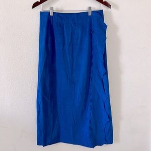 Western Blue Suede Skirt